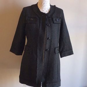 Black with gold detail 3/4 sleeve coat by Luii
